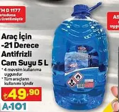 ARAÇ İÇİN -21 DERECE ANTİFRİZLİ CAM SUYU ARAÇ İÇİN -21 DERECE ANTİFRİZLİ CAM SUYU